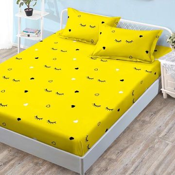 Set husa pentru pat 160*200 cm confectionata din material textil tip  finet cu imprimeu + 2 fete de perna HP160-65