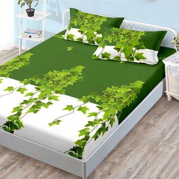 Set husa pentru pat 160*200 cm confectionata din material textil tip  finet cu imprimeu + 2 fete de perna HP160-69