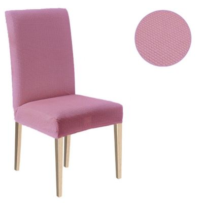 Комплект покривала за столове, 6 части, с ластик, пудрово розово, HS6S191-019