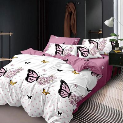 Спално бельо за двойно легло, чаршаф с ластик-финет, 6 части LFE-70