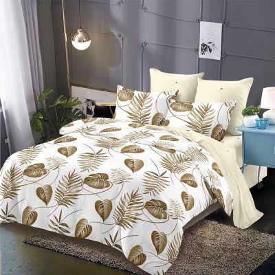 Lenjerie de pat  pentru pat dublu  - material textil tip finet , 6 piese LF7-20197