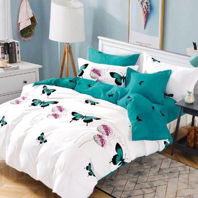 Lenjerie de pat  pentru pat dublu  - material textil tip finet , 6 piese LF7-20199