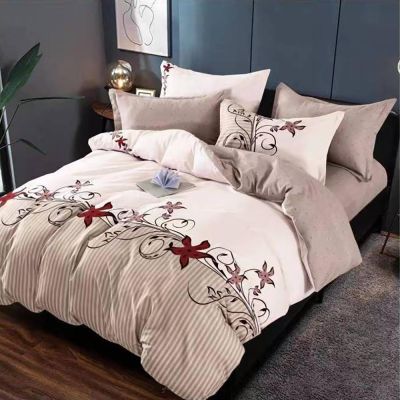 Lenjerie de pat  pentru pat dublu  - material textil tip finet , 6 piese LF7-20200