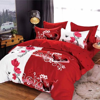 Lenjerie de pat  pentru pat dublu  - material textil tip finet , 6 piese LF7-20201