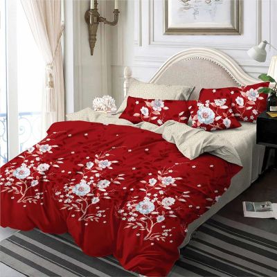 Lenjerie de pat  pentru pat dublu  - material textil tip finet , 6 piese LF7-20203