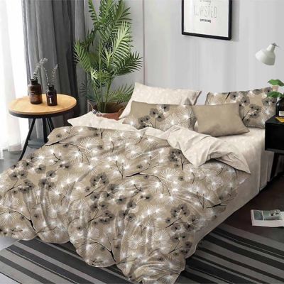 Lenjerie de pat  pentru pat dublu  - material textil tip finet , 6 piese LF7-20205