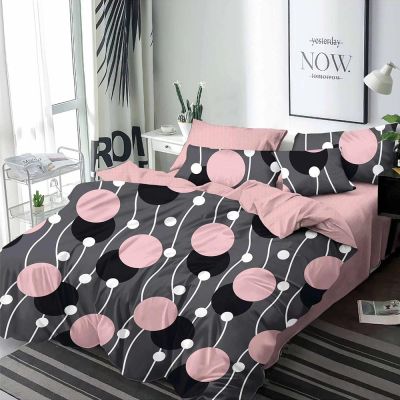 Lenjerie de pat  pentru pat dublu  - material textil tip finet , 6 piese LF7-20206