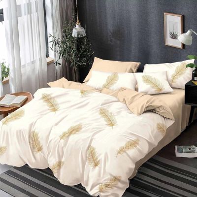 Lenjerie de pat  pentru pat dublu  - material textil tip finet , 6 piese LF7-20207