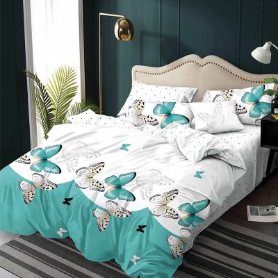 Lenjerie de pat  pentru pat dublu  - material textil tip finet , 6 piese LF7-20210
