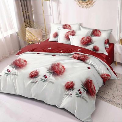 Lenjerie de pat  pentru pat dublu  - material textil tip finet , 6 piese LF7-20212
