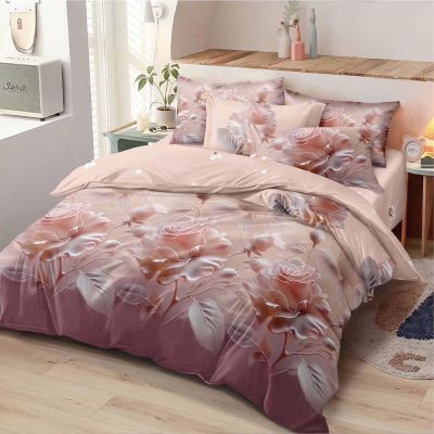 Lenjerie de pat  pentru pat dublu  - material textil tip finet , 6 piese LF7-20213