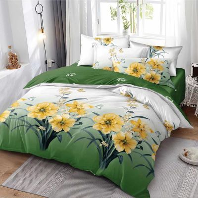 Lenjerie de pat  pentru pat dublu  - material textil tip finet , 6 piese LF7-20214