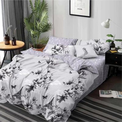 Lenjerie de pat  pentru pat dublu  - material textil tip finet , 6 piese LF7-20215