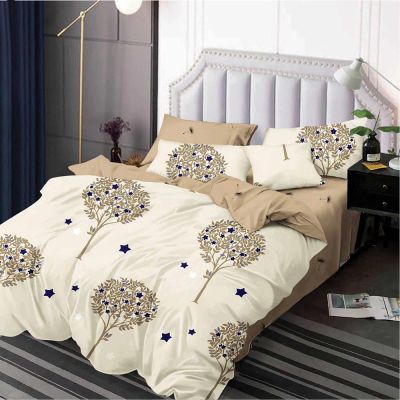 Lenjerie de pat  pentru pat dublu  - material textil tip finet , 6 piese LF7-20219