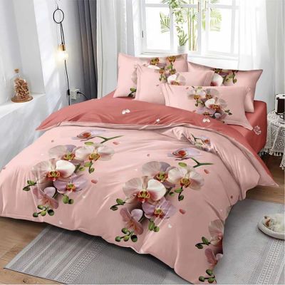Lenjerie de pat  pentru pat dublu  - material textil tip finet , 6 piese LF7-20221