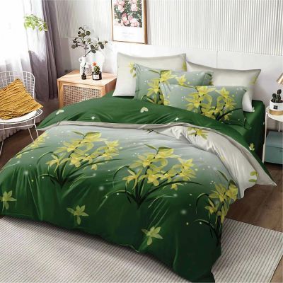 Lenjerie de pat  pentru pat dublu  - material textil tip finet , 6 piese LF7-20222