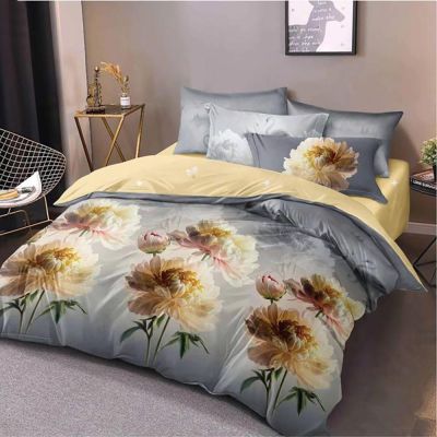 Lenjerie de pat  pentru pat dublu  - material textil tip finet , 6 piese LF7-20225