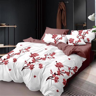 Lenjerie de pat  pentru pat dublu  - material textil tip finet , 6 piese LF7-20231