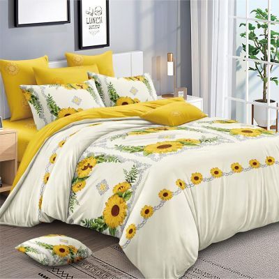 Lenjerie de pat  pentru pat dublu  - material textil tip finet , 6 piese LF7-20237