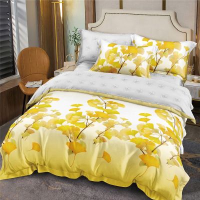 Lenjerie de pat  pentru pat dublu  - material textil tip finet , 6 piese LF7-20238