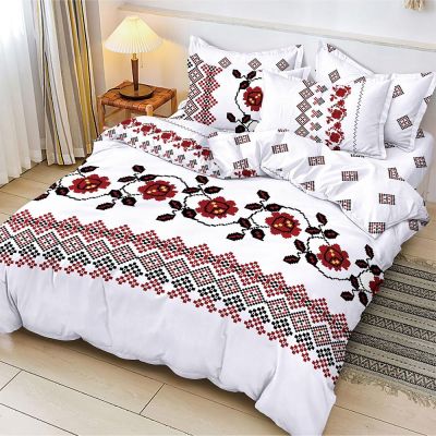 Lenjerie de pat  pentru pat dublu  - material textil tip finet , 6 piese LF7-20239