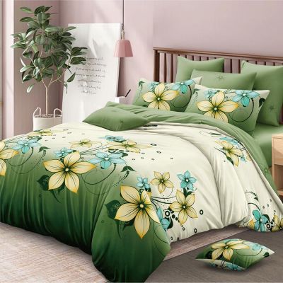 Lenjerie de pat  pentru pat dublu  - material textil tip finet , 6 piese LF7-20241