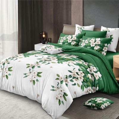 Lenjerie de pat  pentru pat dublu  - material textil tip finet , 6 piese LF7-20242